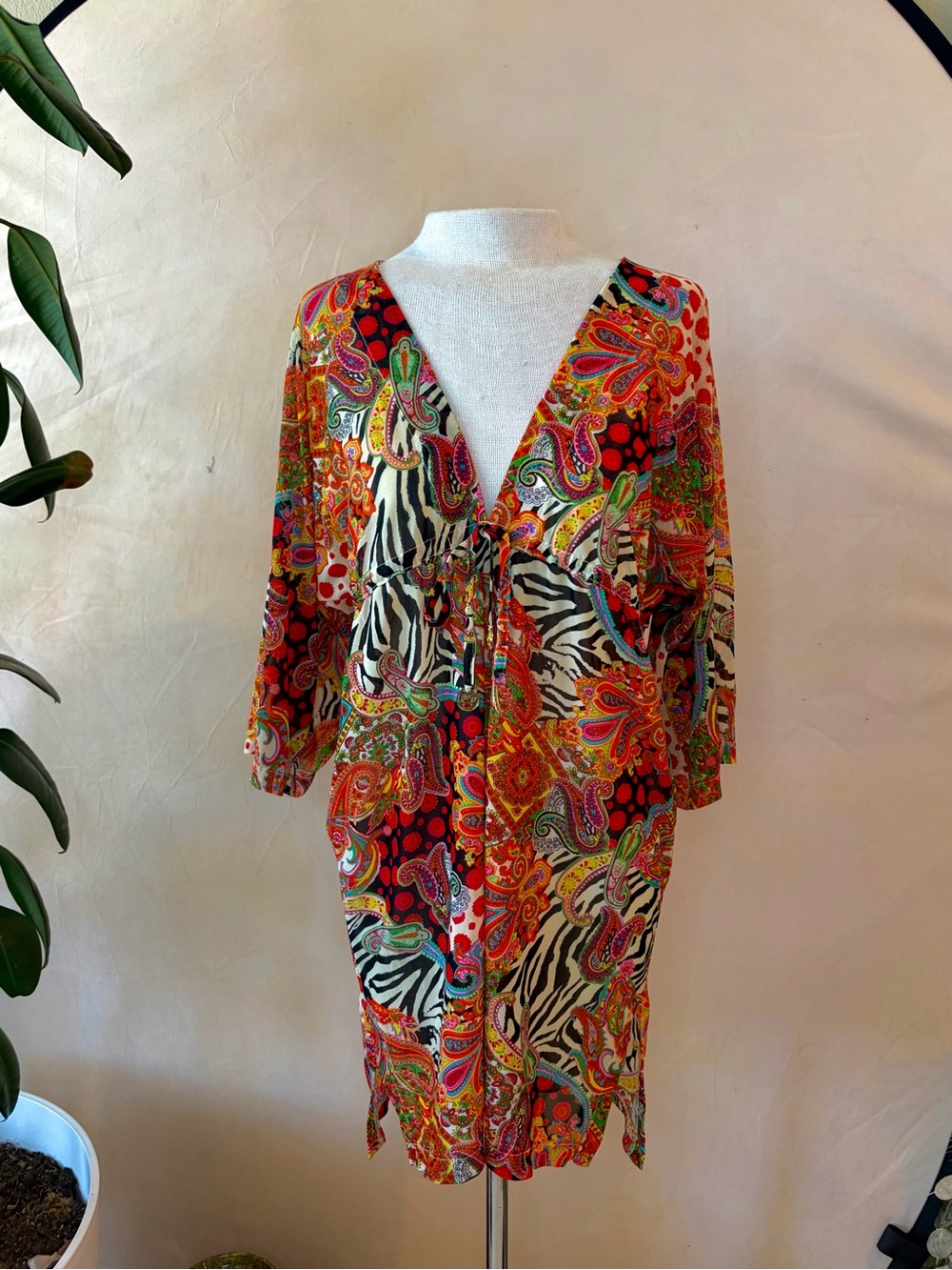 Luli Fama Zebra Beachy Swim Coverup